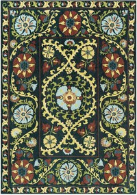 Wasbaar jacquard in- & outdoor vloerkleed Suzani