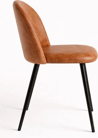 Zwarte Teok Vintage Kunstlederen Stoel