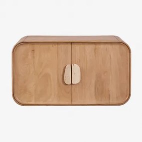 Kivalina Badkamermeubelset Van Mangohout En Natuursteen Travertijn - Licht Mangohout - Sklum