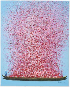 Handgeschilderde canvas print Flower Boat