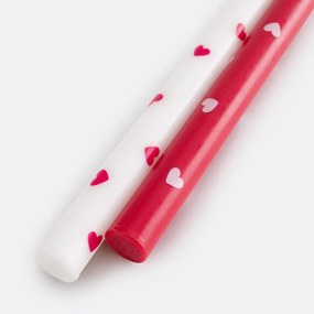 Set van 2 kaarsen met hartprint, SCACCO