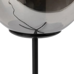 Art Deco tafellamp zwart met smoke glas 45,5 cm - Pallon Art Deco E27 bol / globe / rond Binnenverlichting Lamp