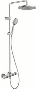 Duravit Shower Systems Douchesysteem - thermostatisch - HOH=15cm - hoofddouche Ø25.2cm - handdouche rond - RVS geborsteld TH4282008070