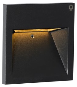 Moderne inbouw wandlamp zwart incl. LED - Gem 2