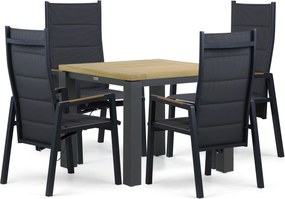 Tuinset 4 personen 909 cm Aluminium Grijs Lifestyle Garden Furniture Essence/Veneto