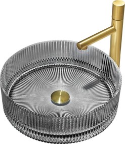 Mexen Eiva glazen wastafelkom 39 x 39 cm, zwart - 24163970