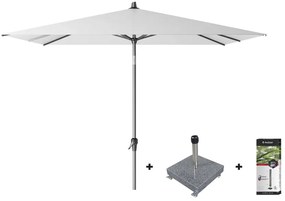 Platinum Riva stokparasol 2.5x2.5 - White met voet en hoes