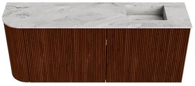 Mondiaz Joya DLux 100cm toiletmeubel ronding links ruby met wastafel faye rechts 1 kraangat glace