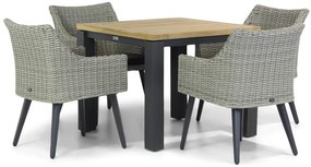Tuinset 4 personen 95 cm Aluminium/wicker Grijs Garden Collections Milton/Veneto