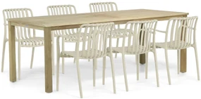 Tuinset 6 personen 210 cm Kunststof Taupe Domani Furniture Vento/Weston