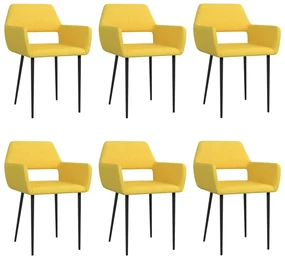 vidaXL Eetkamerstoelen 6 st stof geel