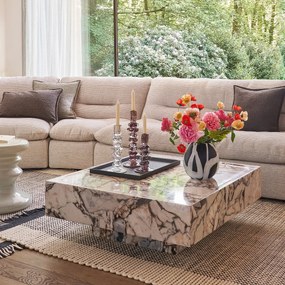 Handgeblazen glazen kandelaar, H35 cm, Qimera