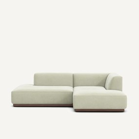 Rechter hoekbank in stonewashed fluweel, JACOPO