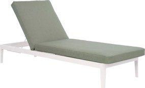 Lifestyle Garden Furniture Mateo Ligbed Met Kussen Wit/moss Green Aluminium Wit
