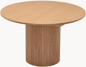 Uitschuifbare ronde eettafel Toscana van eikenhout, Ø 120-160 cm