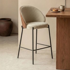 Barkruk Met Walnoot Rugleuning