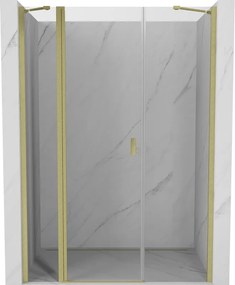 Mexen Mist scharnierende douchedeur 150 cm, transparant, goud geborsteld - 8A4-150-001-55-00