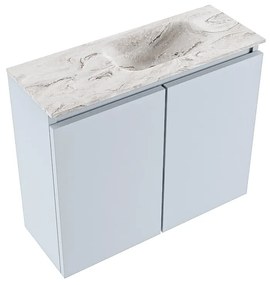 Mondiaz Ture DLux toiletmeubel 60cm clay met wastafel glace rechts met kraangat