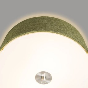 Landelijke plafondlamp groen 30 cm - Drum Jute