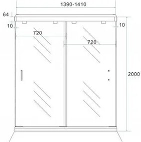 Mueller Nicho dubbele douchedeur voor nis 1400x2000