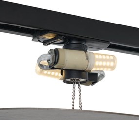 Moderne plafondlamp gunmetal voor railsysteem 1-fase 2-lichts - Iconic Pulley