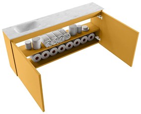 Mondiaz Ture DLux toiletmeubel 120cm ocher met wastafel opalo links zonder kraangat