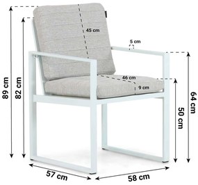 Tuinstoel Aluminium Wit Lifestyle Garden Furniture Nuno