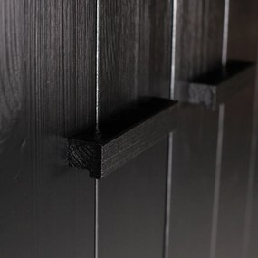 Woood Dennis Stoere Landelijke Kledingkast Zwart - 111x55x202cm.