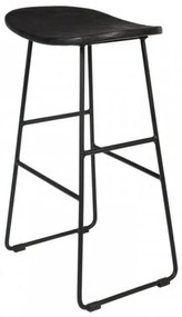Barkruk Tangle Zwart 65cm - Hout - Metaal - White Label Living - Industrieel & robuust