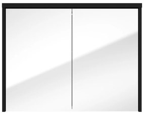 Fontana Basic spiegelkast 80cm met 2 deuren zwart mat