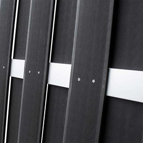 Schutting composiet Capri antraciet met blank aluminium frame (180 x 180 cm)