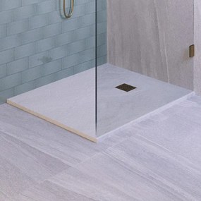 BRAUER Asteroid Douchebak 90x120 incl. antislip en antibacterieel mineraalmarmer mat wit DB-AS90120MW
