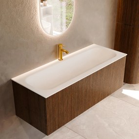 Mondiaz Kurve 120cm badmeubel dusk met 1 lade en wastafel big large midden 1 kraangat