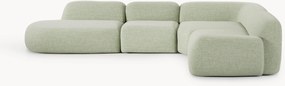 Modulaire bouclé XL hoekbank Wolke met chaise longue