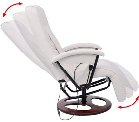 vidaXL Shiatsu massagestoel kunstleer wit