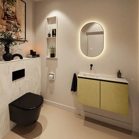 Mondiaz Ture DLux toiletmeubel 80cm oro met wastafel ostra links zonder kraangat