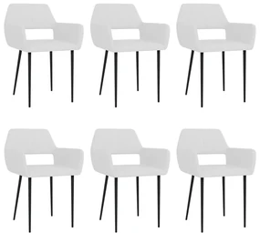 vidaXL Eetkamerstoelen 6 st stof wit