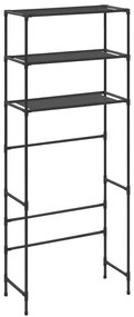 vidaXL Opbergrek voor boven wasmachine 3-laags 69x28x169 cm zwart