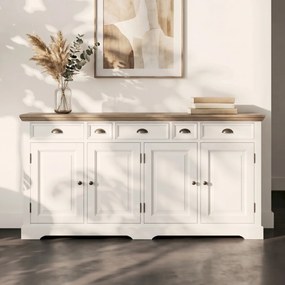 Landelijk Dressoir Wit 200 Cm - 200x50x90cm.