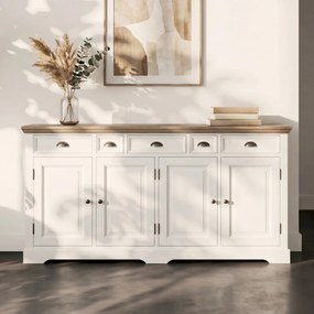 Tower Living Landelijk Dressoir Wit 200 Cm Fleur - 200x50x90cm.