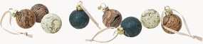 Kerstballen Marble van glas, 8-delig