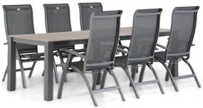 Tuinset 6 personen 240 cm Aluminium/Textileen /Aluminium/textileen Grijs Hartman Summerland/Valley