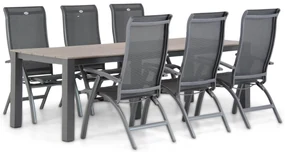 Tuinset 6 personen 240 cm Aluminium/Textileen /Aluminium/textileen Grijs Hartman Summerland/Valley