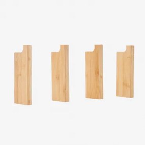 Set Van 4 Bamboe Wandhaken Ambroz Bamboe - Sklum