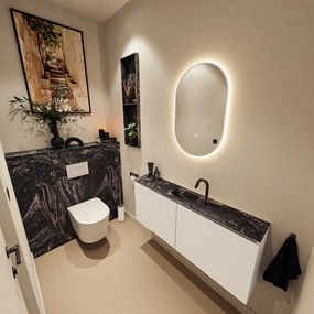 Mondiaz Ture DLux toiletmeubel 120cm talc met wastafel lava midden met kraangat