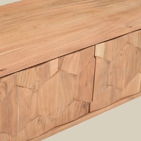 Zwevend Tv-meubel Donker Hout Motief 160 Cm - 160x35x25cm.