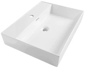 Brauer Lunar wastafel keramiek 60cm met kraangat wit glans