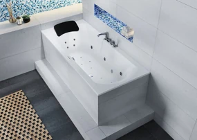 Riho Lima bubbelbad 170x75cm wit glans met touchbediening, 6 + 4 + 2 hydrojets en 10 aerojets