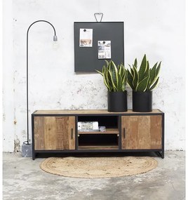 Marco tv-meubel 2 deurs  145 cm cm - Hout - Metaal - Teak - Giga Meubel - Industrieel & robuust