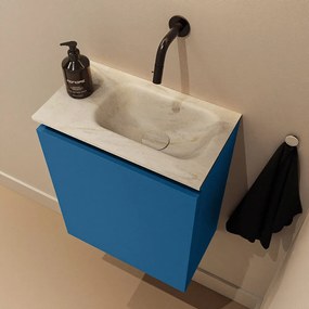 Mondiaz Ture DLux toiletmeubel 40cm jeans met wastafel ostra rechts zonder kraangat